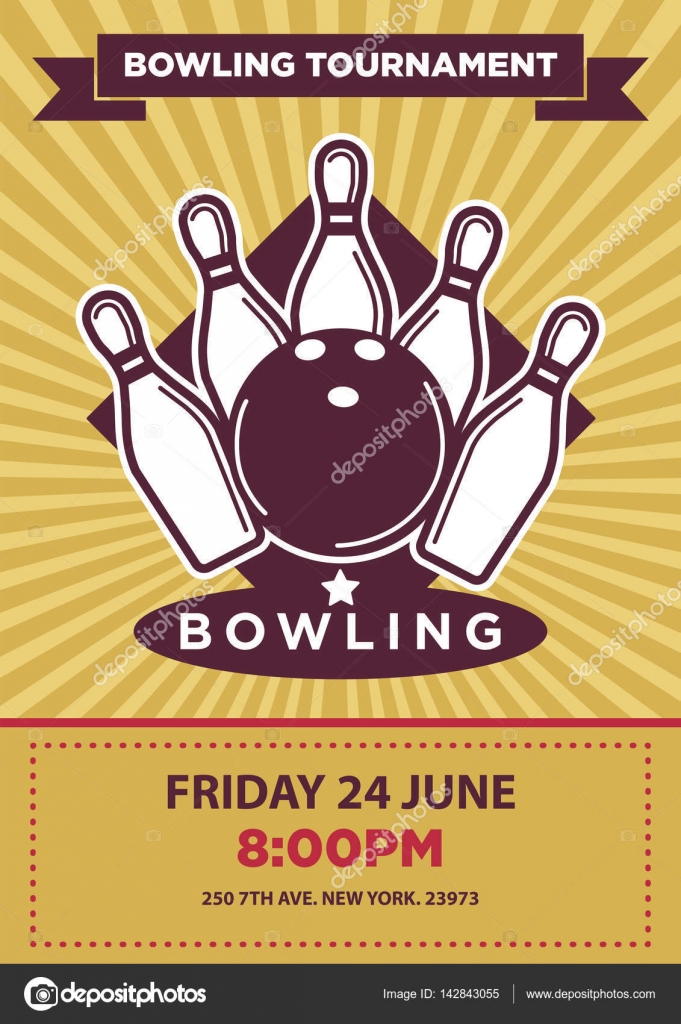 bowling tournament poster template stock vector sonulkaster bowling event flyer template