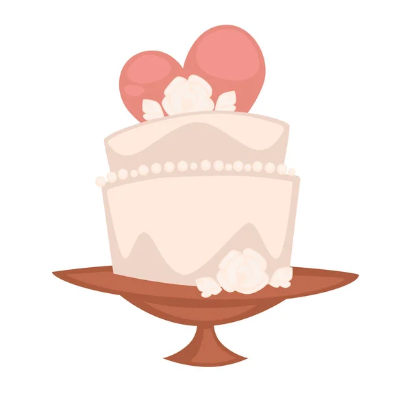 Double cake sweet dessert — Stock Vector