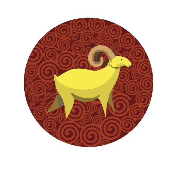 Signo del zodiaco chino cabra — Archivo Imágenes Vectoriales