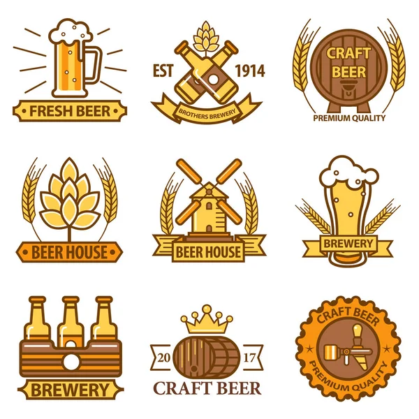 啤酒产品标签 — 图库矢量图片