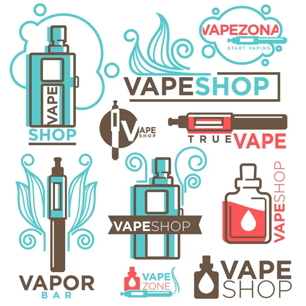 Vape Shop logos — Archivo Imágenes Vectoriales