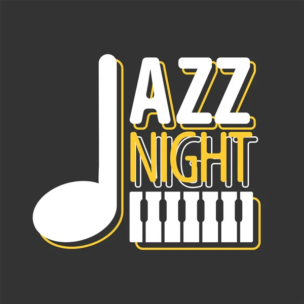 Cartel musical noche de jazz — Vector de stock