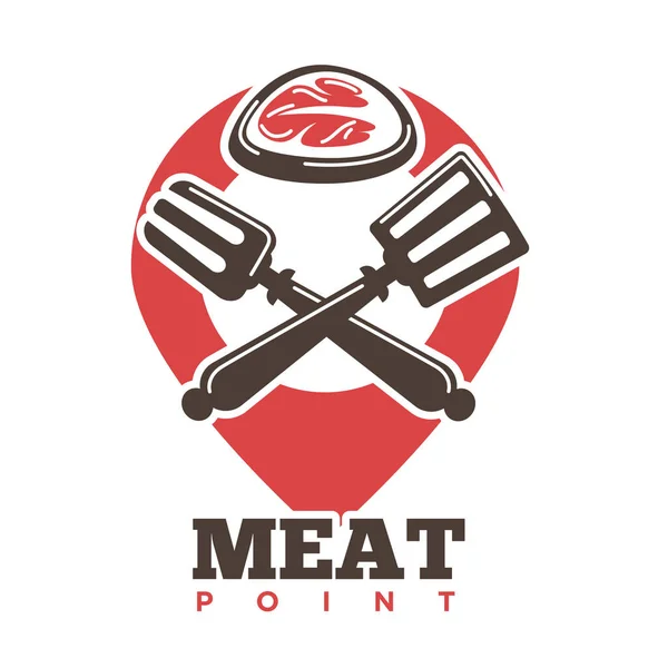 Logotipo del punto de carne — Vector de stock