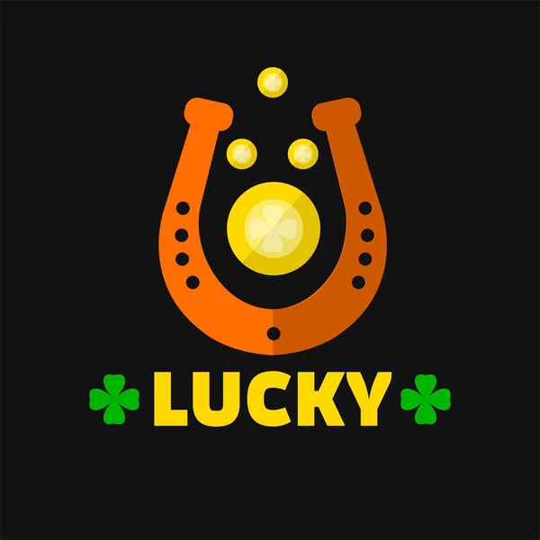 Lucky horseshoe för Saint Patrick dag — Stock vektor