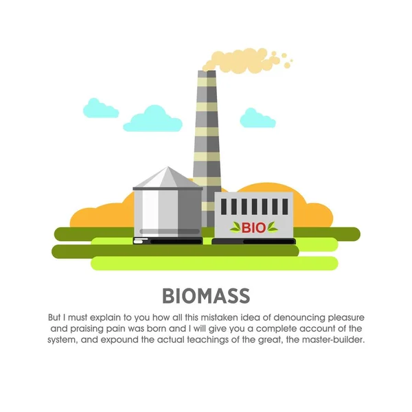 Biomasu elektrárna — Stockový vektor