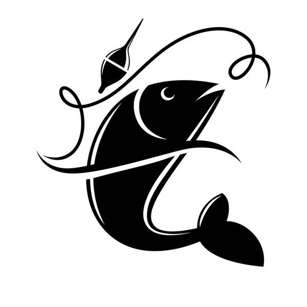 Reishing icon for fisherman club — стоковый вектор