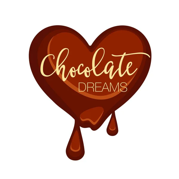 Chocolade snoep in hart vorm — Stockvector