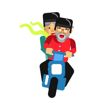 Motosiklet üzerinde sürüş dedesi 