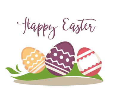 Mutlu Paskalya tebrik kartı tasarımı.