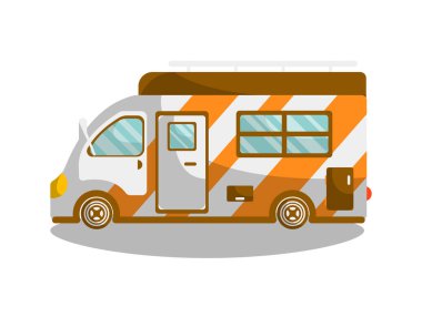 Camping bus or camper van motorhome car  clipart
