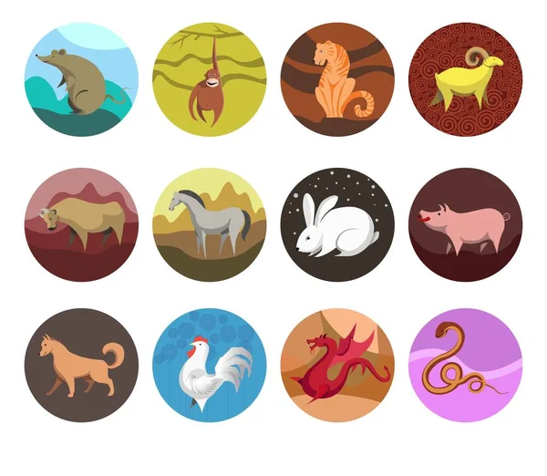 Zodiac uppsättning ikoner — Stock vektor