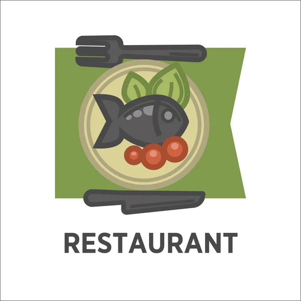 Εστιατόριο πιάτων banner. — Διανυσματικό Αρχείο