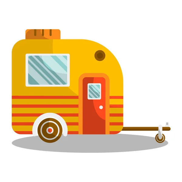 Camper trail of camper bus of van. — Stock Vector