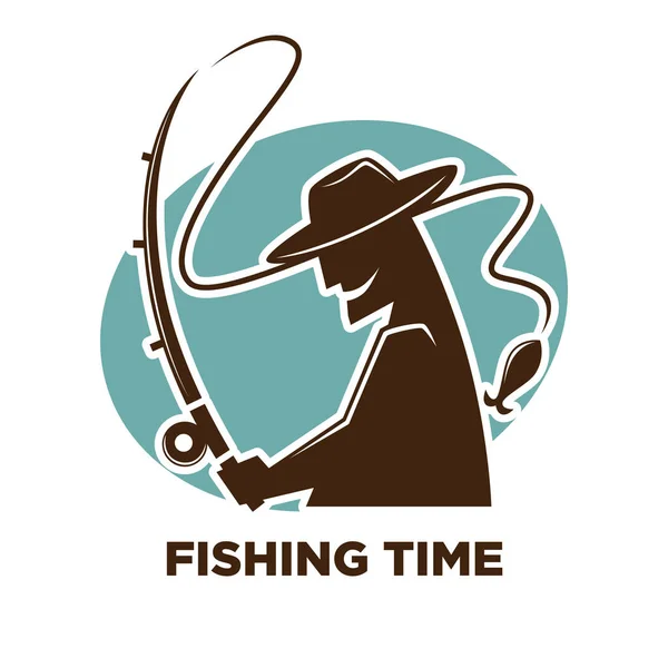 Значок времени рыбалки — стоковый вектор