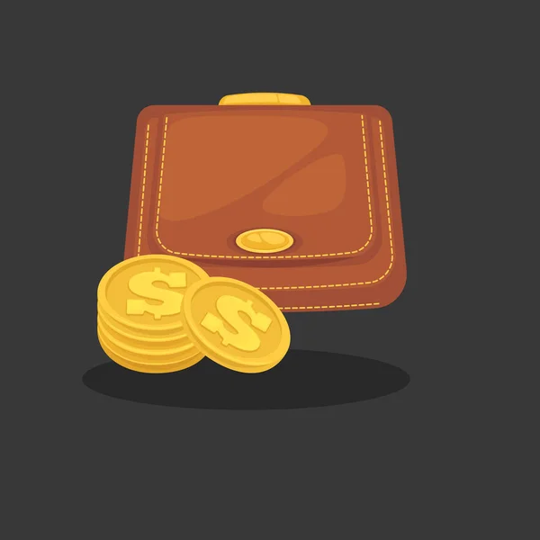 Portefeuille avec argent comptant — Image vectorielle