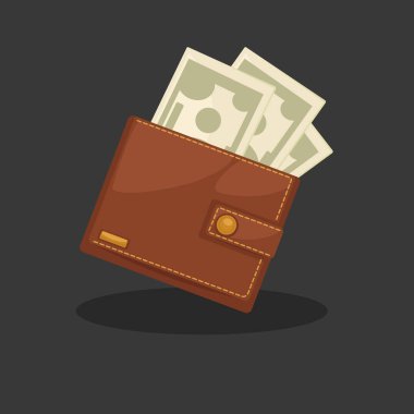 Para simgesi olan cüzdan