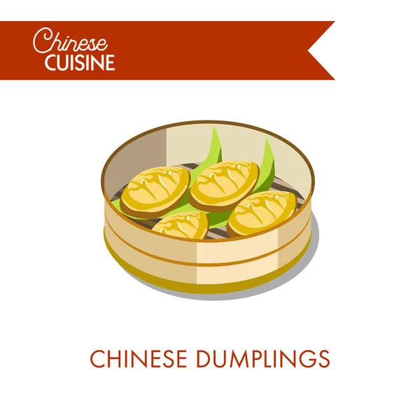 Kinesiska dumplings-ikonen — Stock vektor