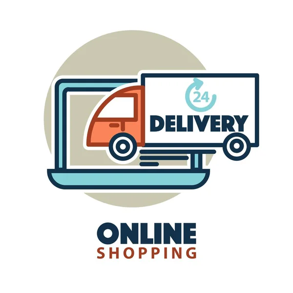 Online shopping delivery icon — Stock Vector