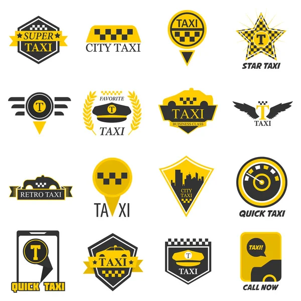 Taxi-Ikonen gesetzt — Stockvektor