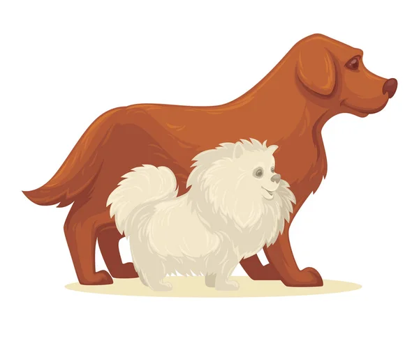 Twee schattige honden — Stockvector