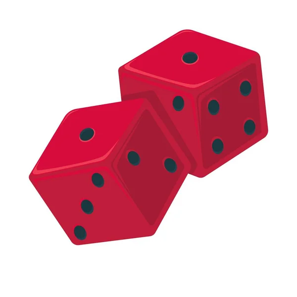 Red dice icon — Stock Vector