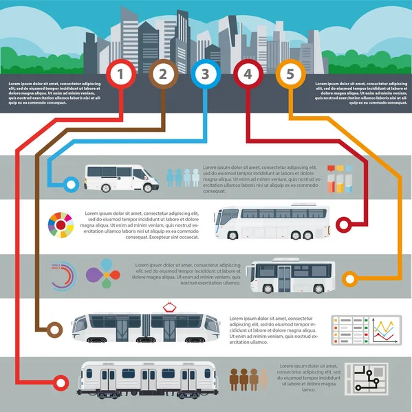 Estatísticas dos transportes públicos banner —  Vetores de Stock