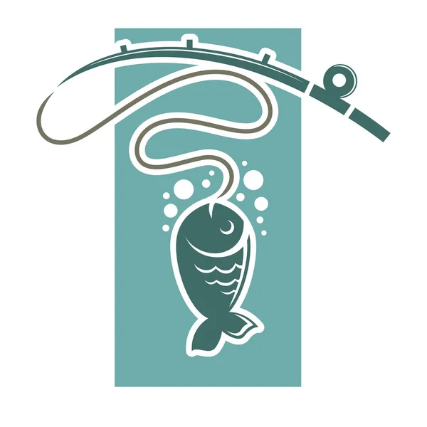 Логотип времени рыбалки — стоковый вектор