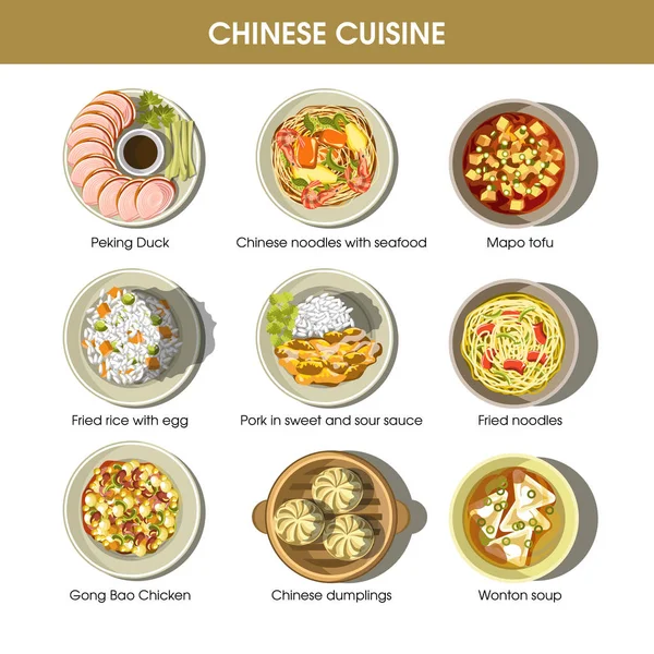 Menu cuisine chinoise — Image vectorielle