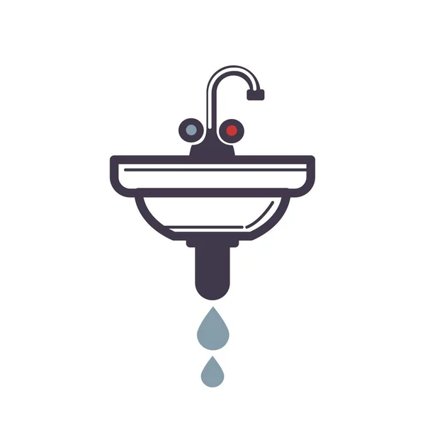 Driping wastafel pictogram — Stockvector