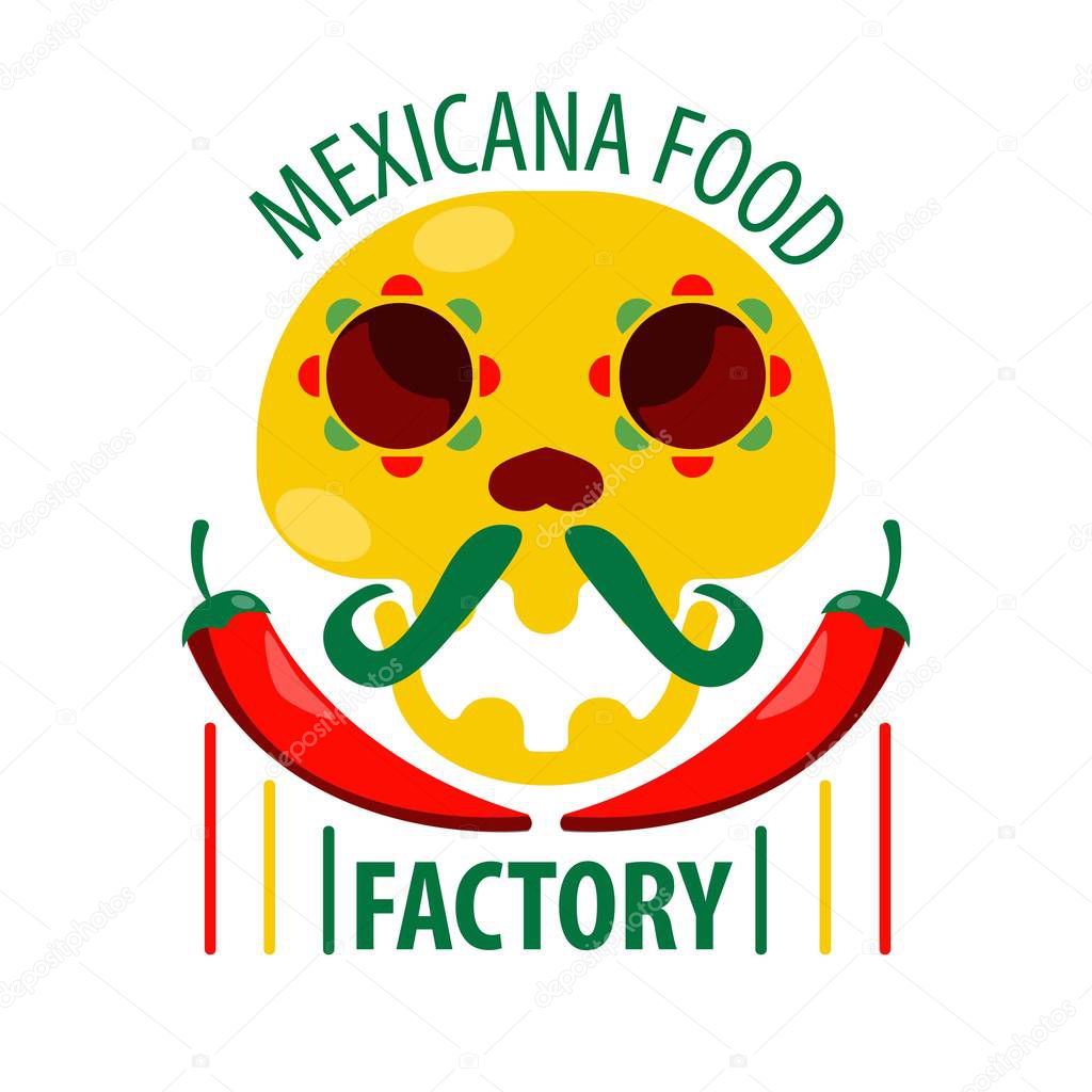 Mexican food restaurant logo, vector illustration