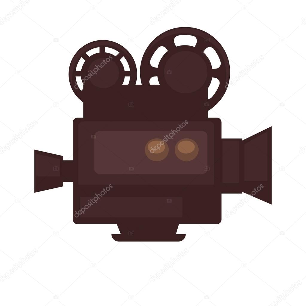 Cinema film camera icon, vector illustration