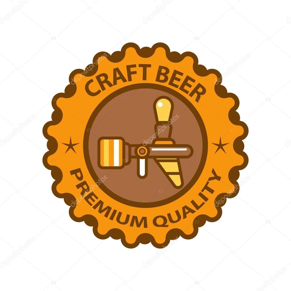 Craft beer premium quality logo, vector illustration