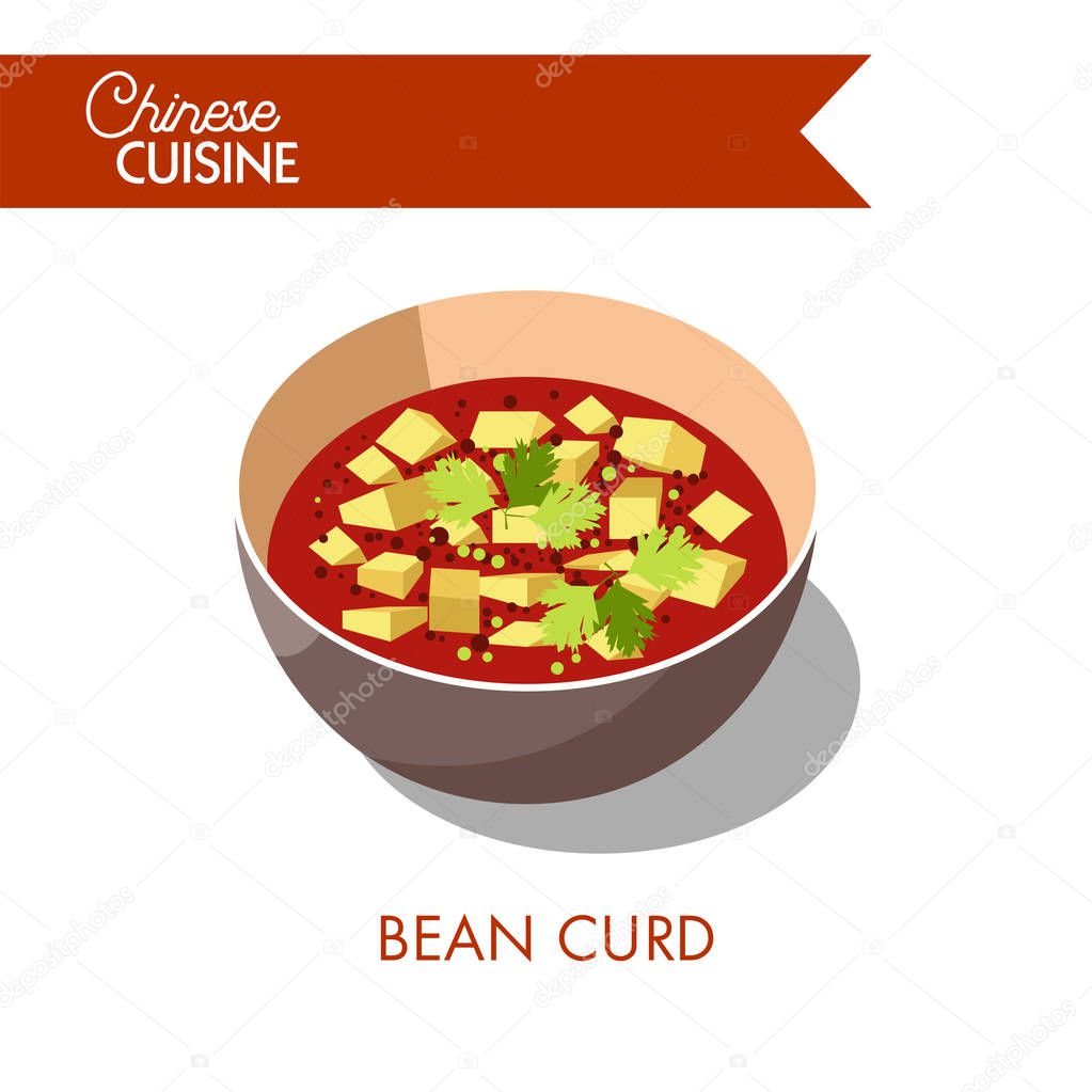 Bean curd in bowl icon
