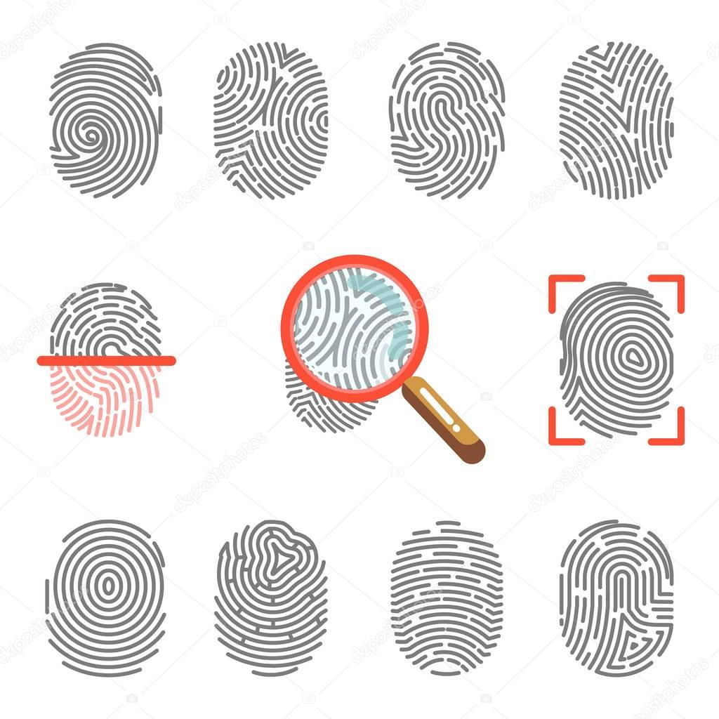 Fingerprints security icons