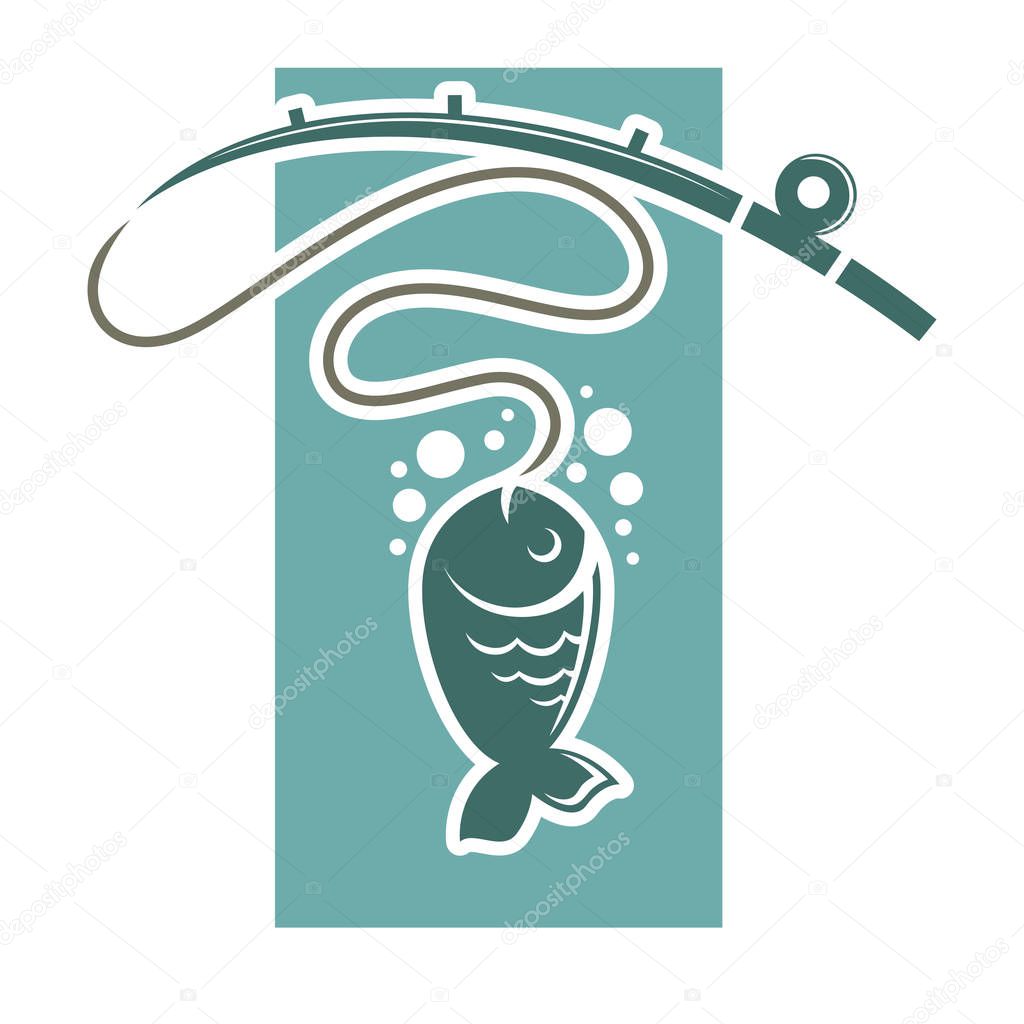 Fishing time logo, vector illustration