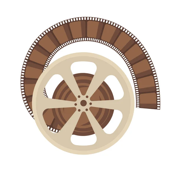 Vintage film bobine logo — Image vectorielle