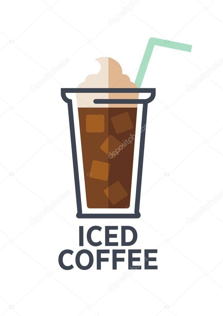 Coffee drink cup, vector flat icon, for takeaway cafe menu