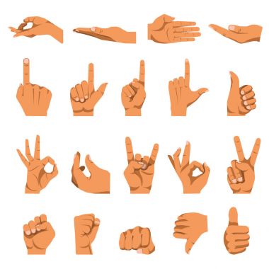 El hareketleri ve parmak farklı işaretler