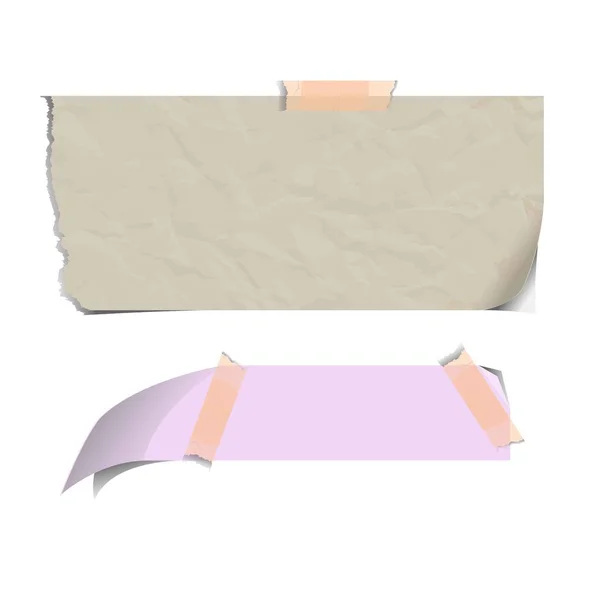 Chapas de papel rasgadas e amassadas —  Vetores de Stock