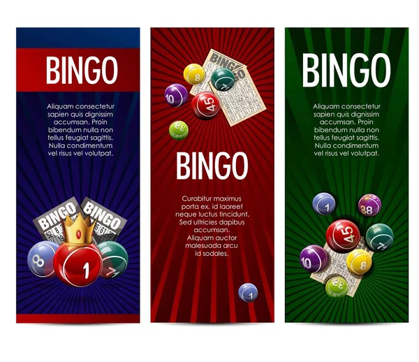 Banderas de lotería de bingo — Vector de stock