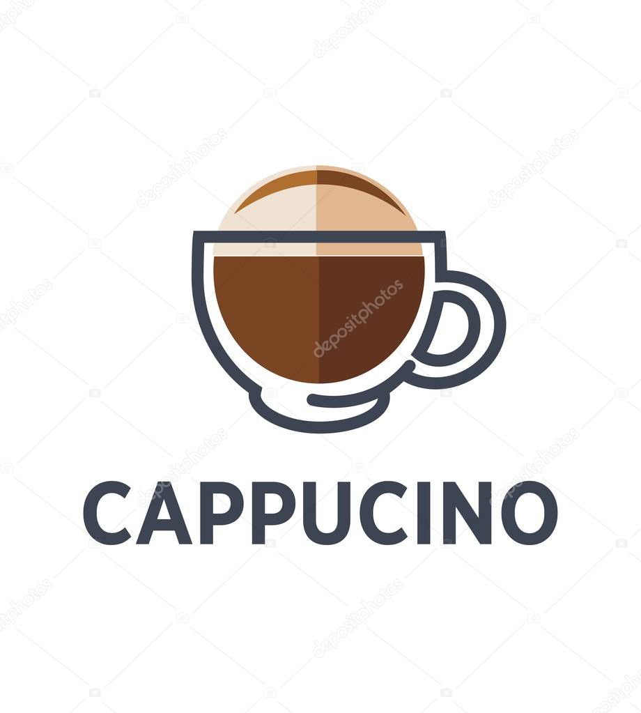 Coffee drink cup, vector flat icon, for takeaway cafe menu