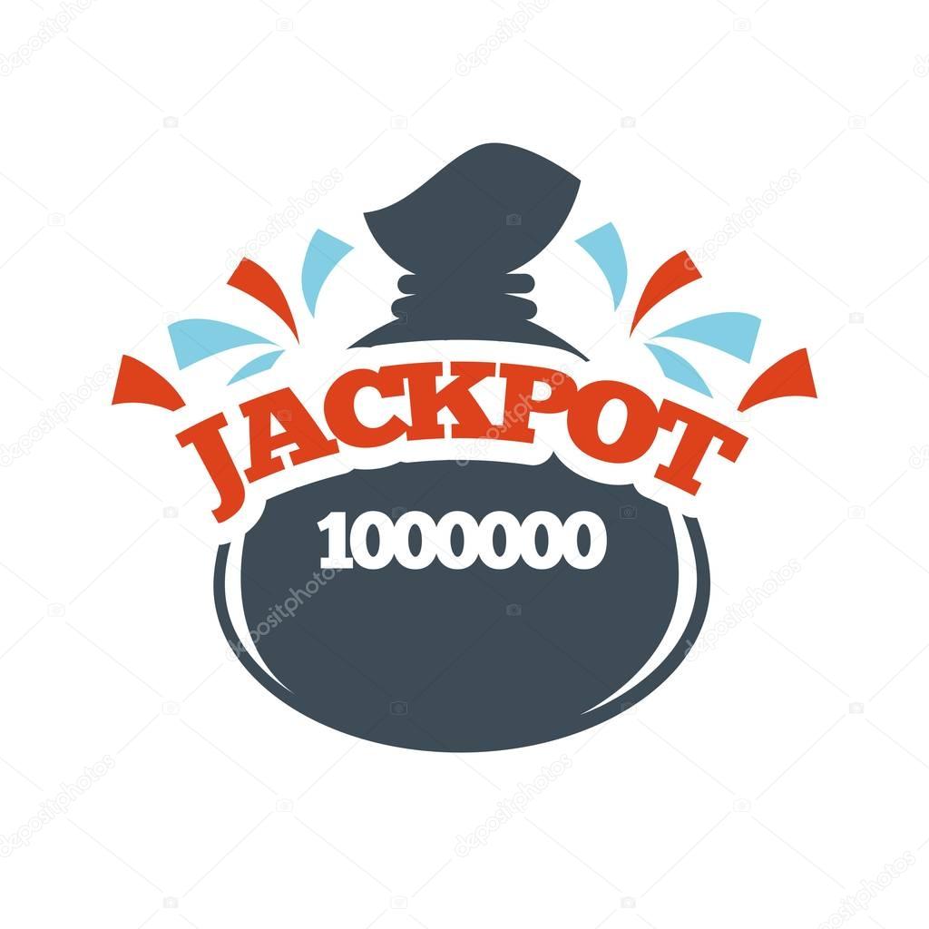 Bingo lotto lottery logo template. Jackpot money bag prize vector isolated icon