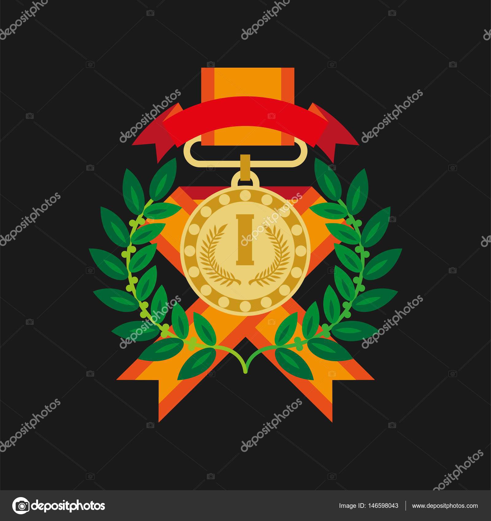 Medal set stock vector. Illustration of victorious, metallic - 20845976