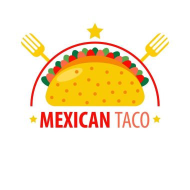 Meksika yemeği Taco logosu