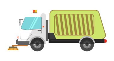 Machine cleans road garbage clipart