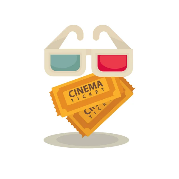 3D film glasögon och biljetter — Stock vektor