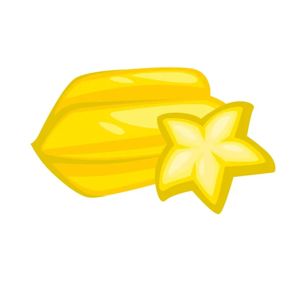 Κίτρινο γλυκό ζουμερό carambole — Διανυσματικό Αρχείο
