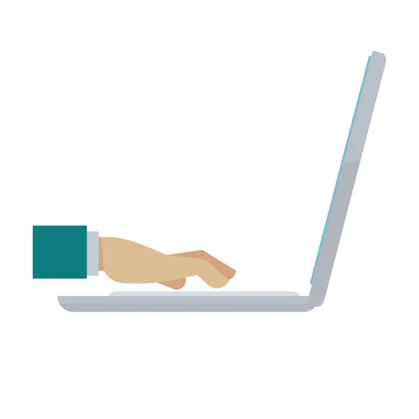 Man hand typen op laptop — Stockvector