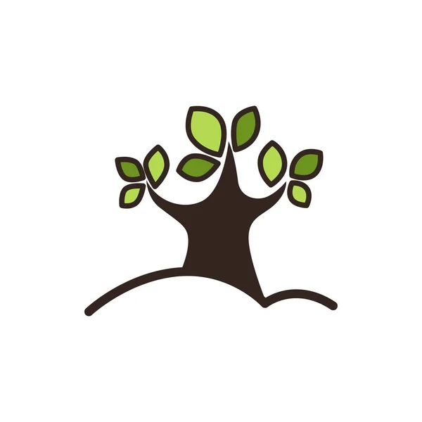 Árvore com folhas verdes — Vetor de Stock