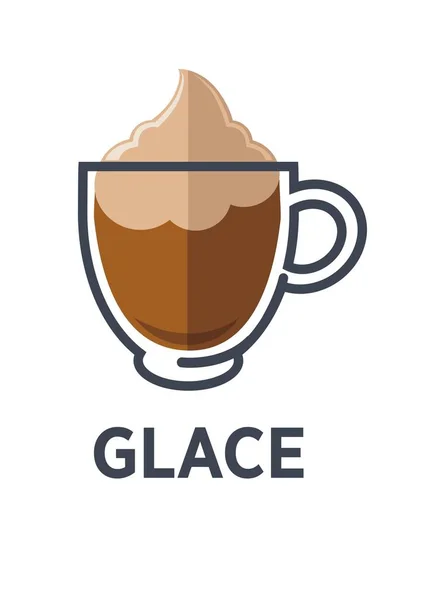 Glace coffee with foam — Stock Vector